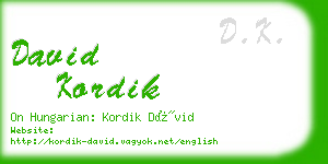 david kordik business card